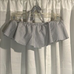 Xhilaration Navy and White Striped Bikini Top